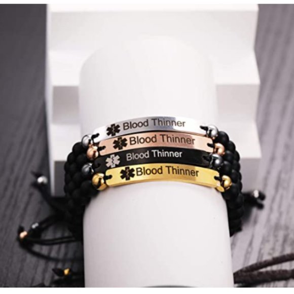 Blood Thinner Natural Stone Beaded Medical ID - Picture 4 of 7